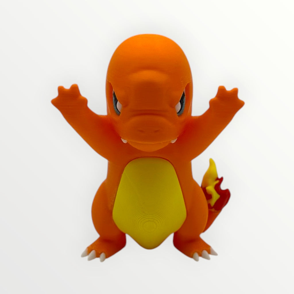 Charmander Gift Bundle – 3D Printed Display, Pokémon Tin & Handmade Necklace