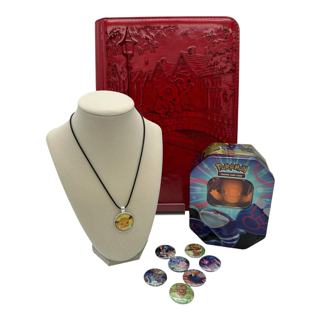 Ultimate Pokémon Collector Bundle | Binder, Charmander Display, Necklace & Pins Gift Set