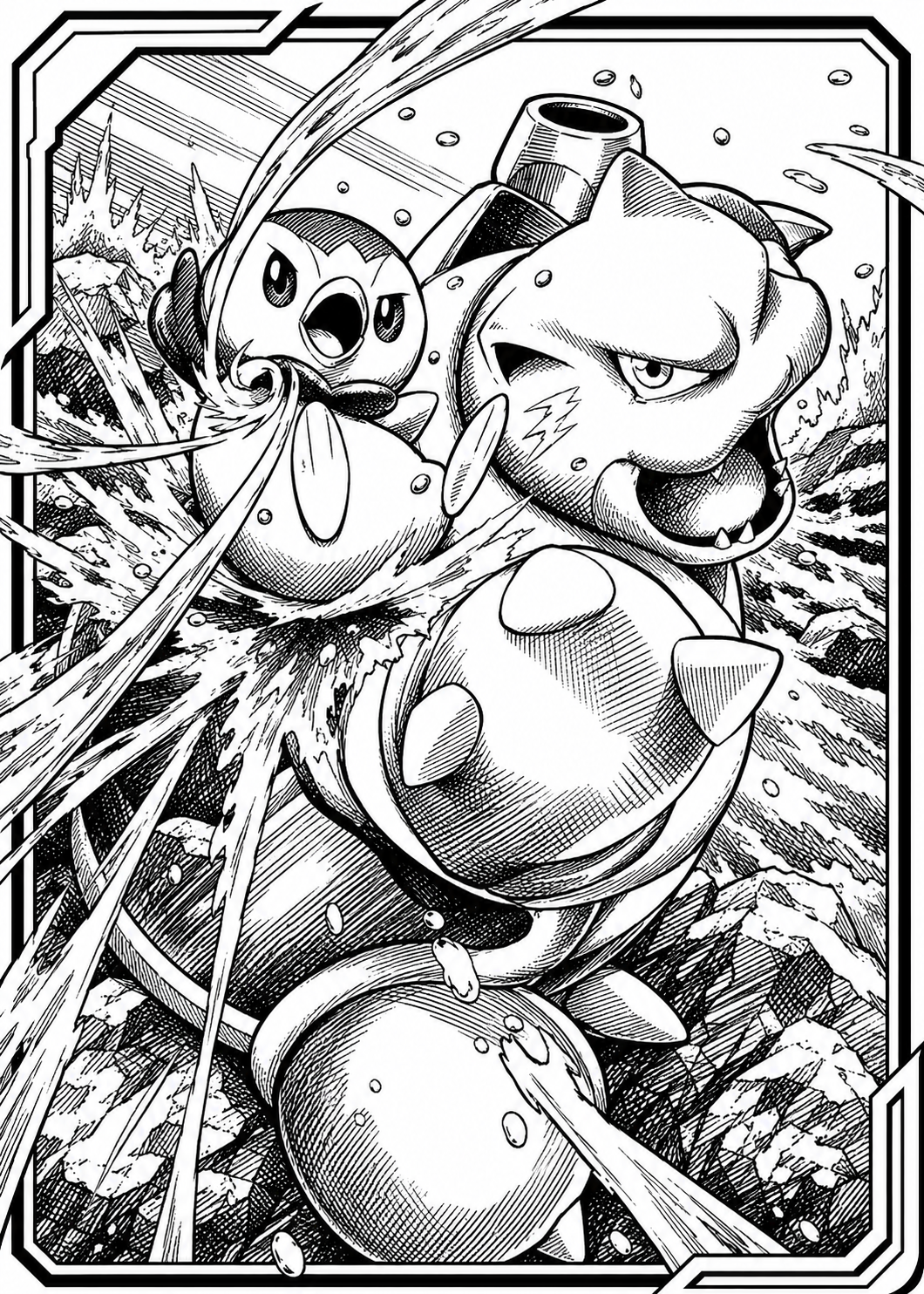 Piplup and Blastoise | Engraved Binder Design